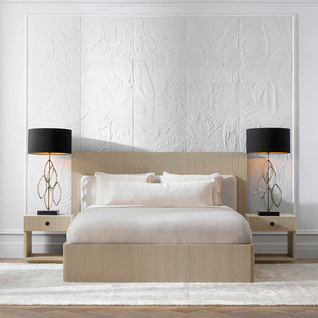 Bed Frame Dimitrios King Size Washed Oak Veneer Bedroom Eichholtz