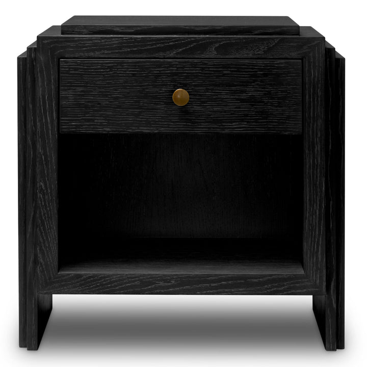 Nightstand Artdeco Charcoal Grey Oak Veneer Furniture Eichholtz
