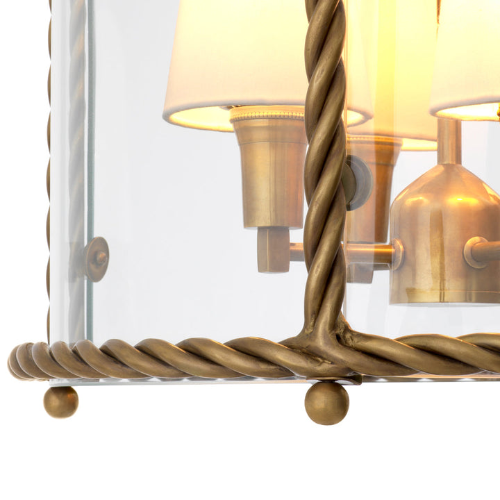 Pendant Preston vintage brass finish incl white shades New Collection - January 2026 Eichholtz