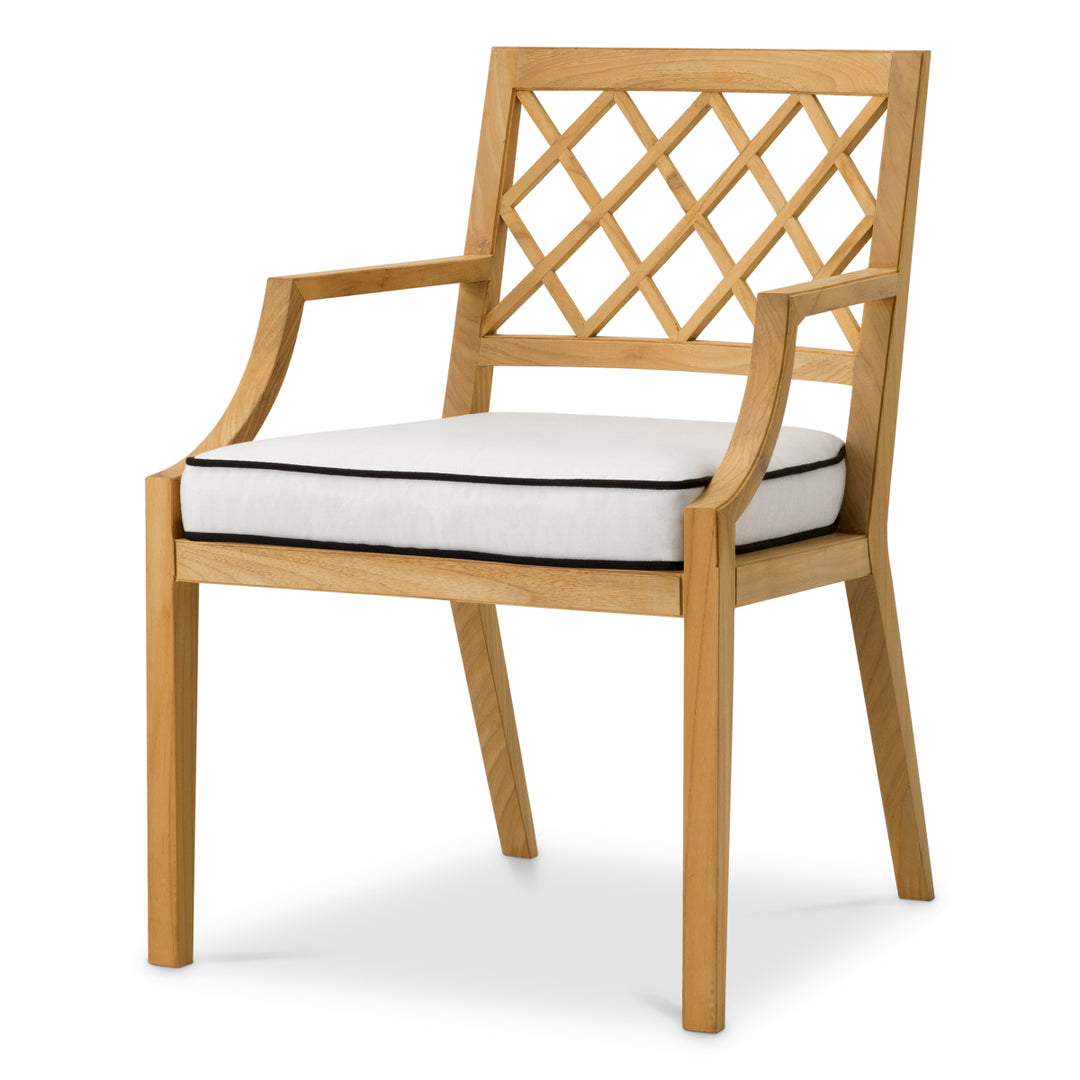 Outdoor Dining Chair Paladium With Arm Natural Teak Outdoor Eichholtz