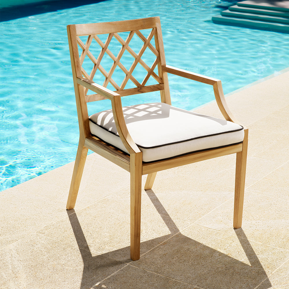 Outdoor Dining Chair Paladium With Arm Natural Teak Outdoor Eichholtz