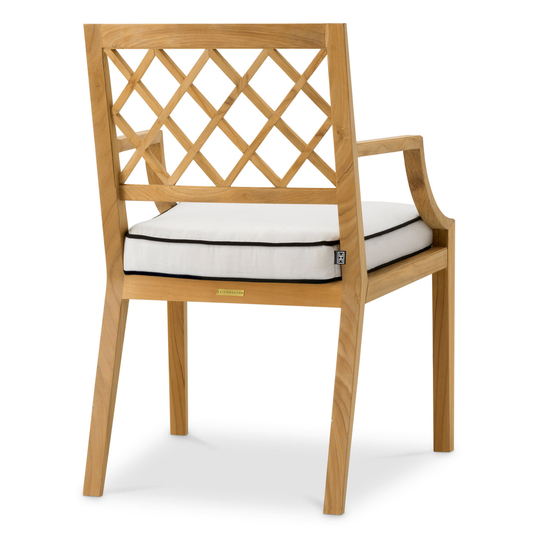 Outdoor Dining Chair Paladium With Arm Natural Teak Outdoor Eichholtz