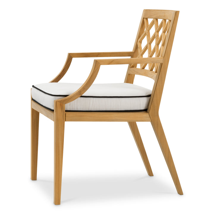 Outdoor Dining Chair Paladium With Arm Natural Teak Outdoor Eichholtz