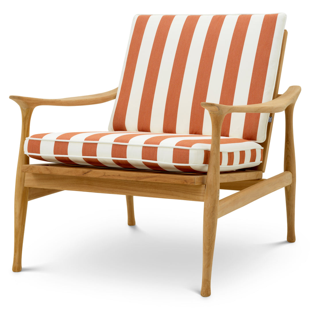 Outdoor Chair Manzo Natural Teak Florent Orange - Image 1