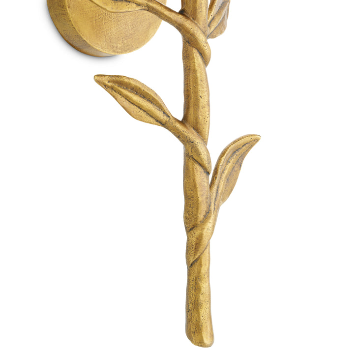 Wall Lamp Farini Vintage Brass Finish Rattan Shade - Image 8