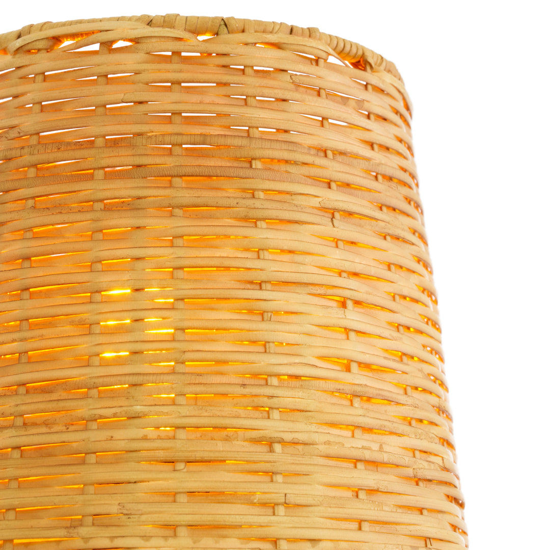 Wall Lamp Farini Vintage Brass Finish Rattan Shade - Image 10