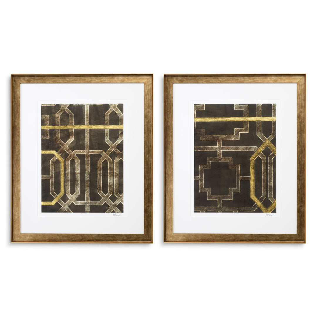 Print Trellis Pattern By Ethan Harper Ii Set Of 2 Accessories Eichholtz