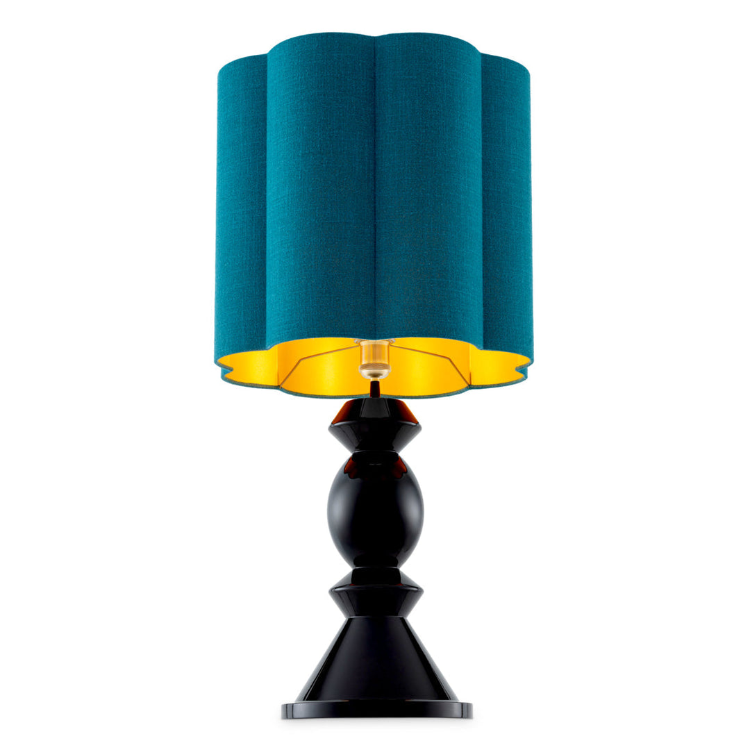 Table Lamp Dionne Piano Black Finish Turquoise Shade New Collection - January 2026 Eichholtz