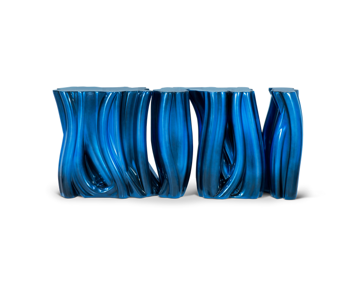 monochrome blue sideboard Consoles Boca Do Lobo Fiberglass Blue