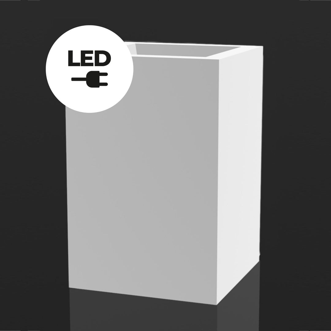 Illuminated High Cube Planter Outdoor Vondom White Light Small 