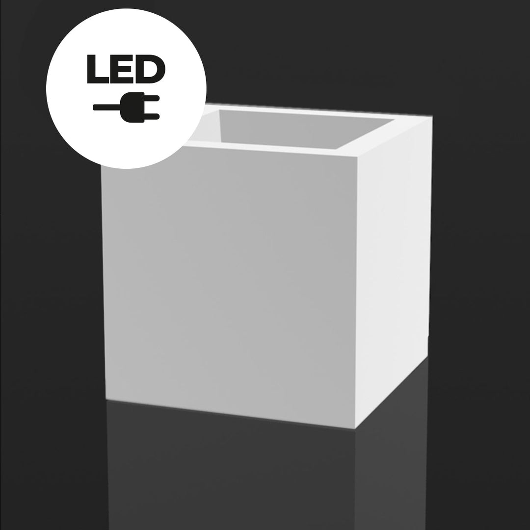 Illuminated Cube Planter Outdoor Vondom White Light Small