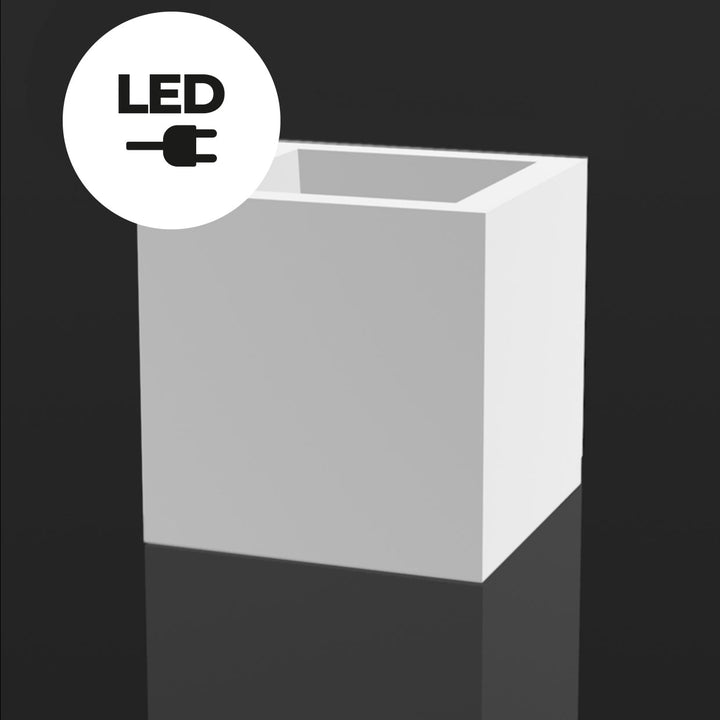 Illuminated Cube Planter Outdoor Vondom White Light Small