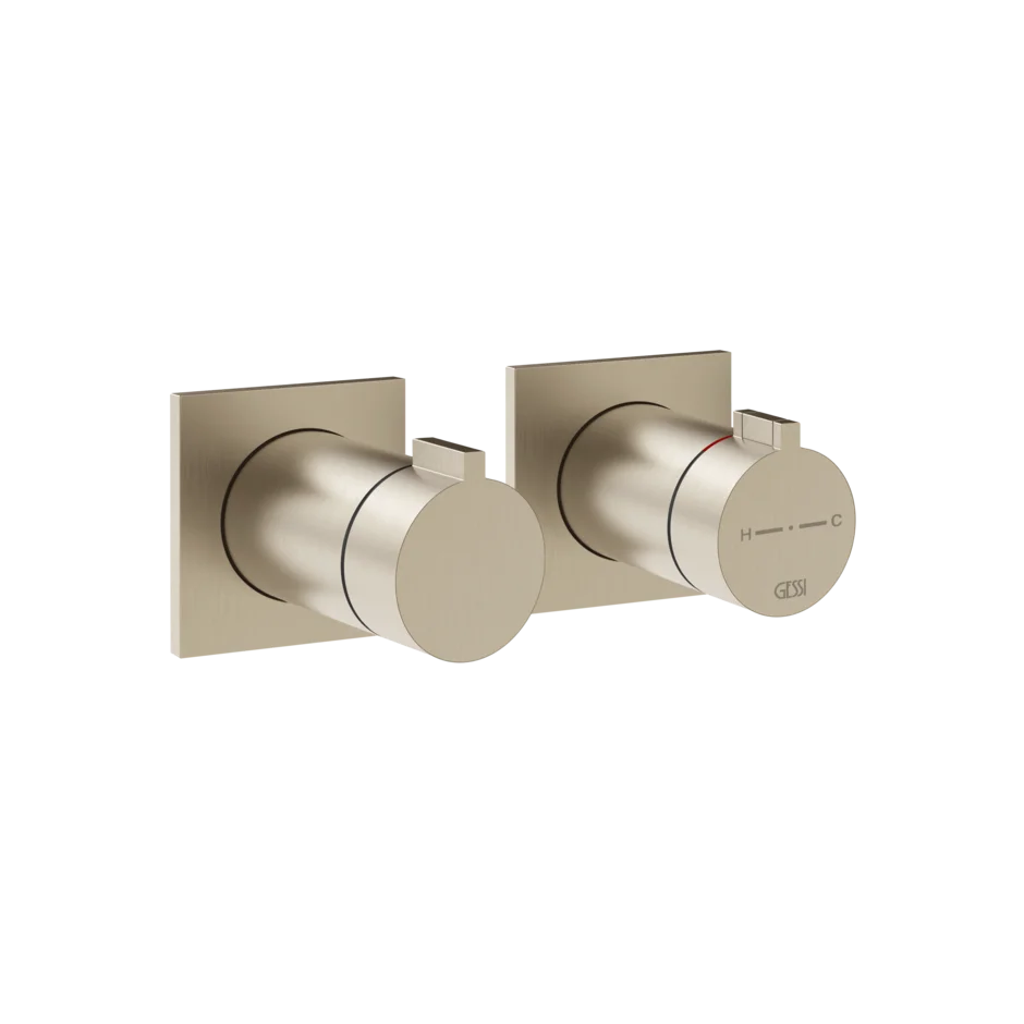 Gessi Inverso Rigato Thermostatic Shower Mixer - 73034 Bathroom Accessories GESSI Finox Brushed Nickel