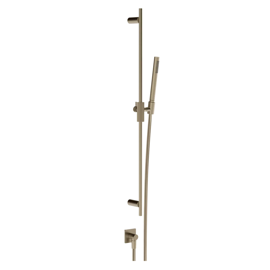 Gessi Inverso Rigato Sliding Rail with Water Outlet and Hand Shower - 73541 Bathroom Accessories GESSI Finox Brushed Nickel