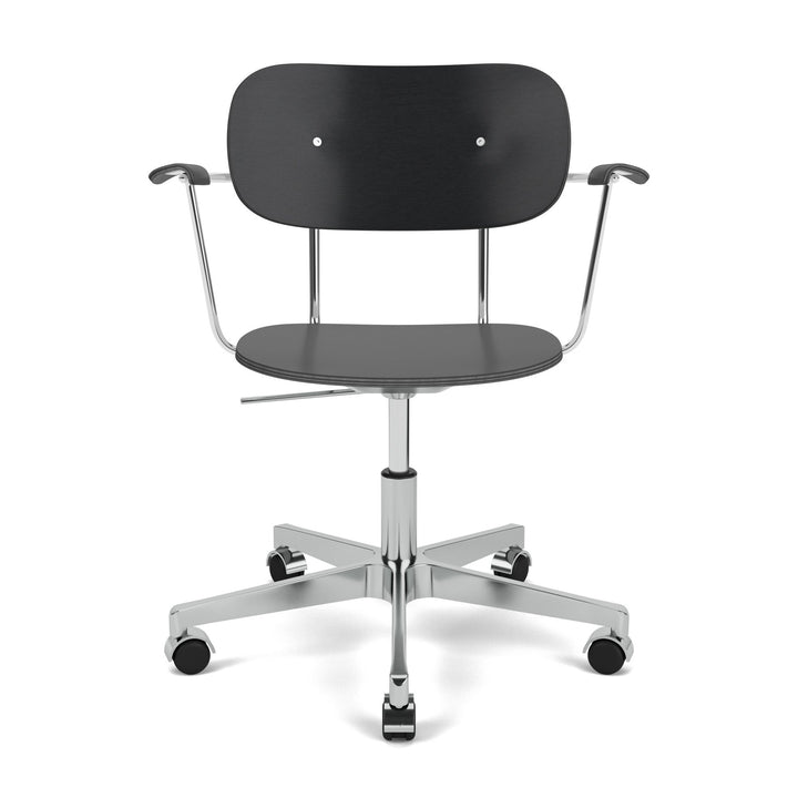 Co Task Chair with Armrest Chairs Audo Copenhagen Black Oak Polished Aluminum