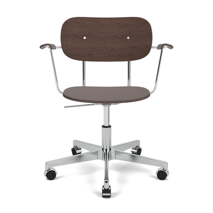 Co Task Chair with Armrest Chairs Audo Copenhagen Dark Stained Oak Polished Aluminum