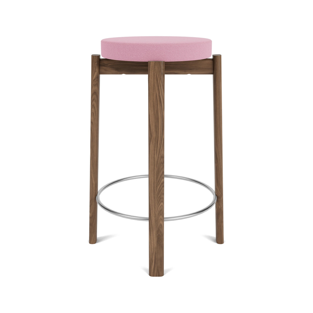 Passage Upholstered Stool Table & Bar Stools Audo Copenhagen 0526 - Vidar Pink / Walnut Counter: 25.6 in height
