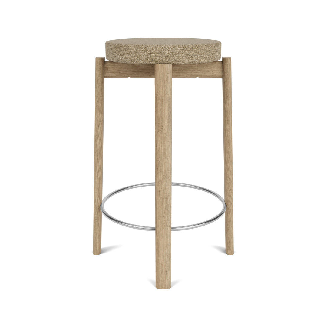 Passage Upholstered Stool Table & Bar Stools Audo Copenhagen 02 - Audo Boucle Beige / Natural Oak Counter: 25.6 in height