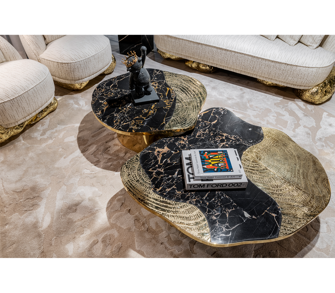 ophelia portoro marble and gold center table Coffee Tables Boca Do Lobo