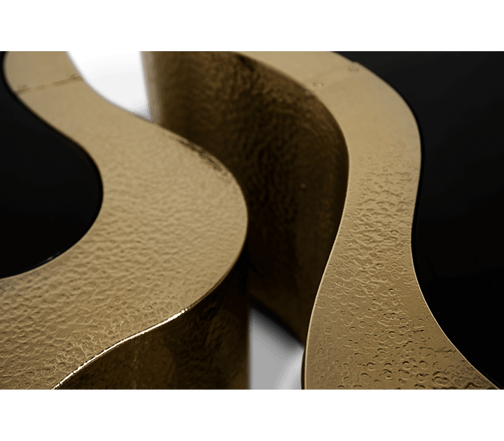 wave polished brass center table - Image 45