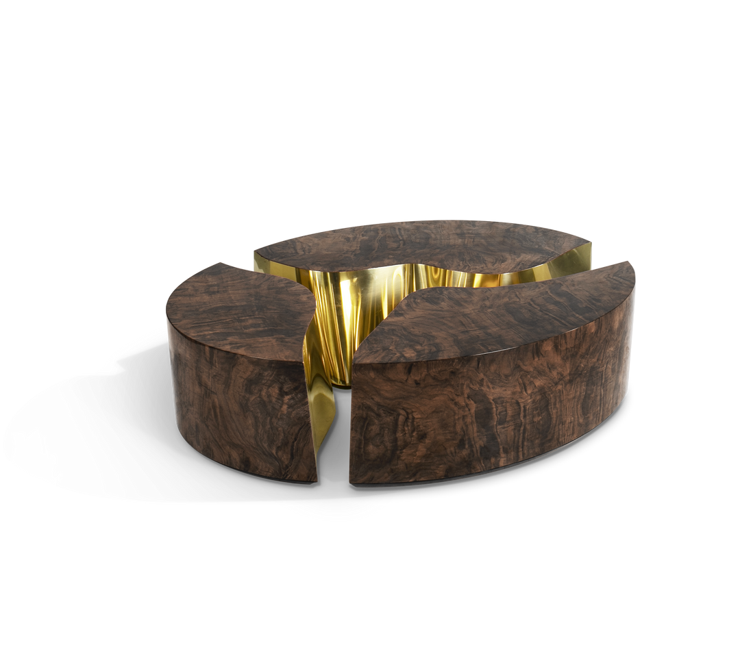 Lapiaz Oval Center Table  Boca Do Lobo Walnut Root  