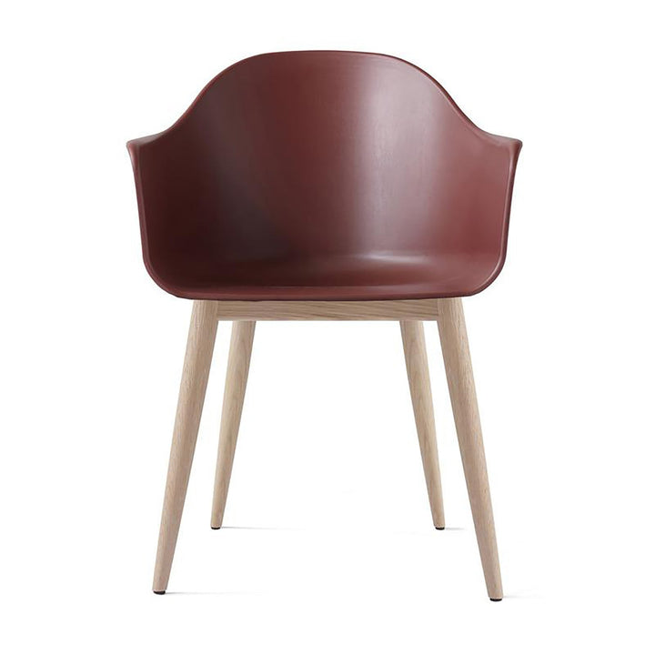 Harbour Dining Chair Chairs Audo Copenhagen Red / Natural Oak Wood Base Without Casters