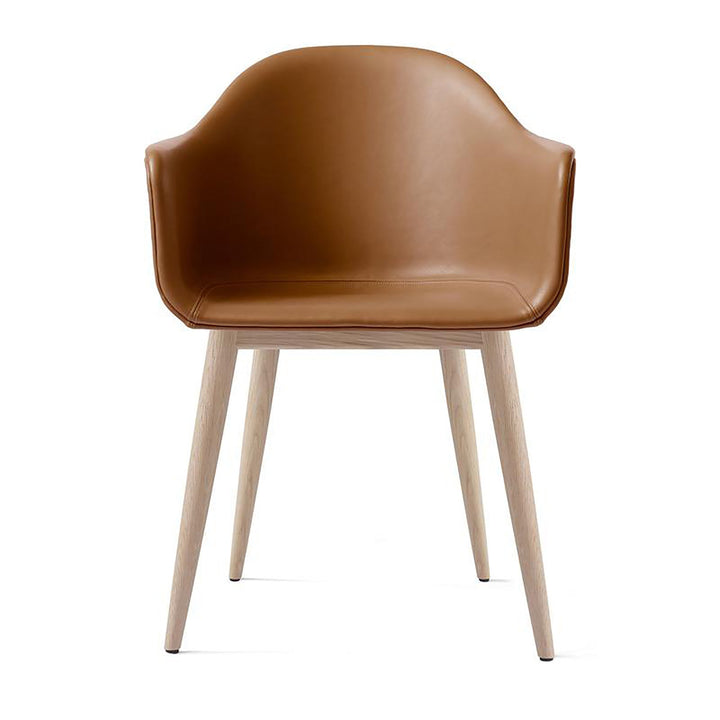 Harbour Upholstered Dining Chair Chairs Audo Copenhagen 0250 - Dakar Cognac / Dark Oak Wood Base Without Casters