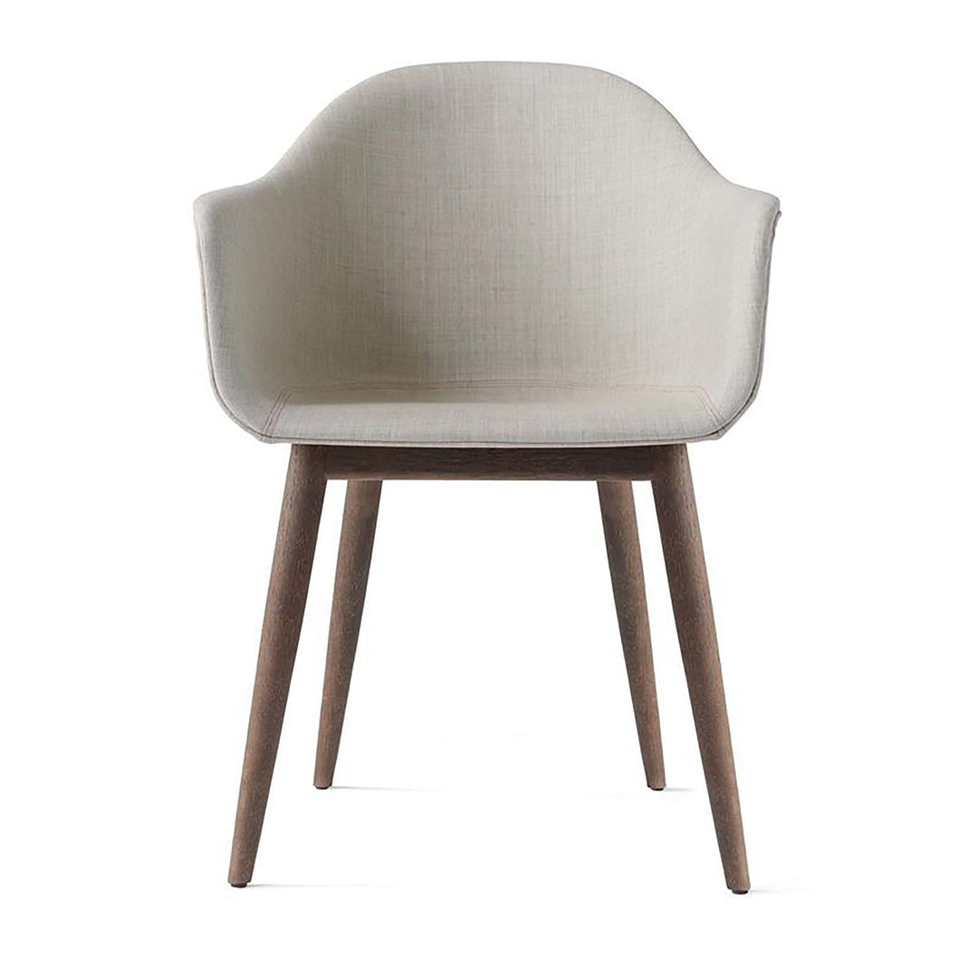 Harbour Upholstered Dining Chair Chairs Audo Copenhagen 233 - Remix 2 Sandy Brown / Dark Oak Wood Base Without Casters