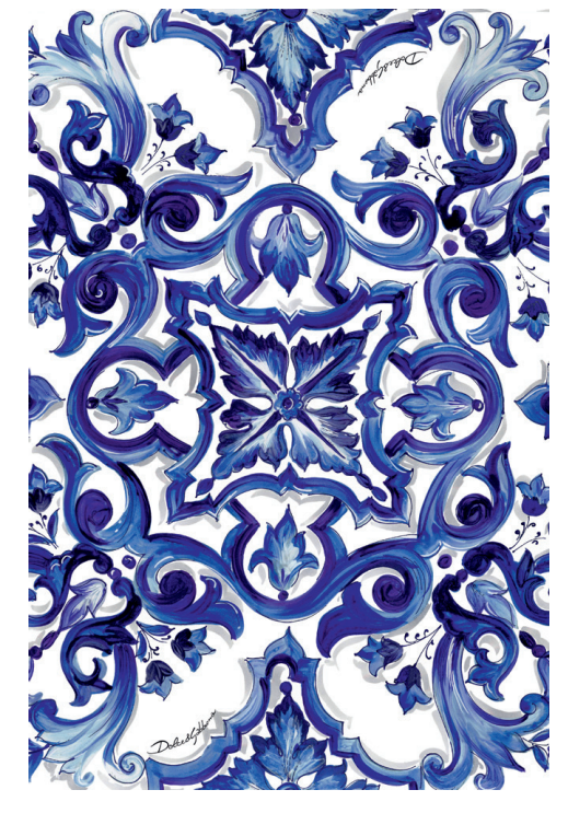ALL OVER BLUE MEDITERRANEO BATH TOWEL Bathroom Accessories Dolce&Gabbana   