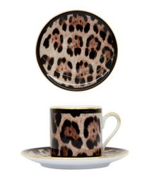 ALL OVER LEOPARD ESPRESSO CUP AND SAUCER SET Cup and Saucer Dolce&Gabbana   