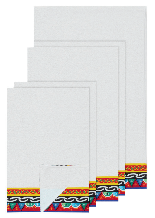 SET OF 5 CARRETTO BANDED TOWELS Bathroom Accessories Dolce&Gabbana   