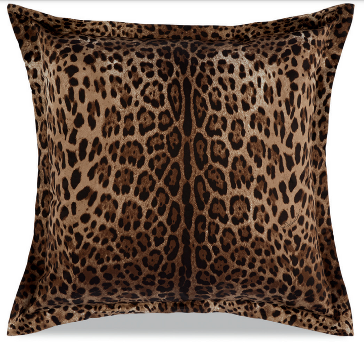 ALL OVER LEOPARD DUCHESS COTTON LARGE CUSHION Cushions Dolce&Gabbana   
