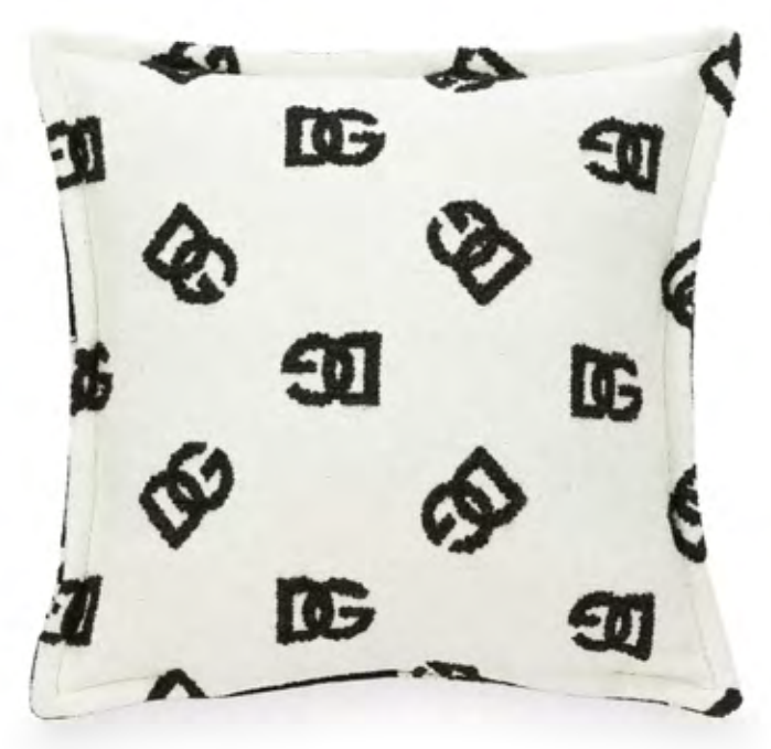 DG LOGO DOUBLE FACE CUSHION WHITE/BLACK Cushions Dolce&Gabbana   