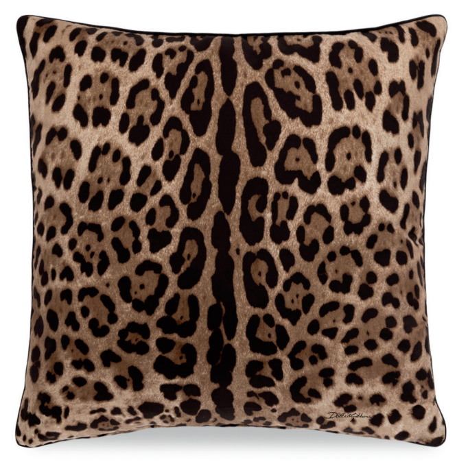ALL OVER LEOPARD SILK CUSHION Cushions Dolce&Gabbana   