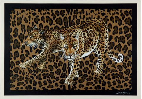 SET OF 36 LEOPARD REVERSIBLE PAPER PLACEMATS Place Mat Dolce&Gabbana   