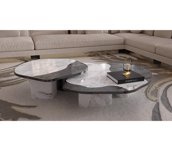ophelia calacatta marble and gold center table - Image 58