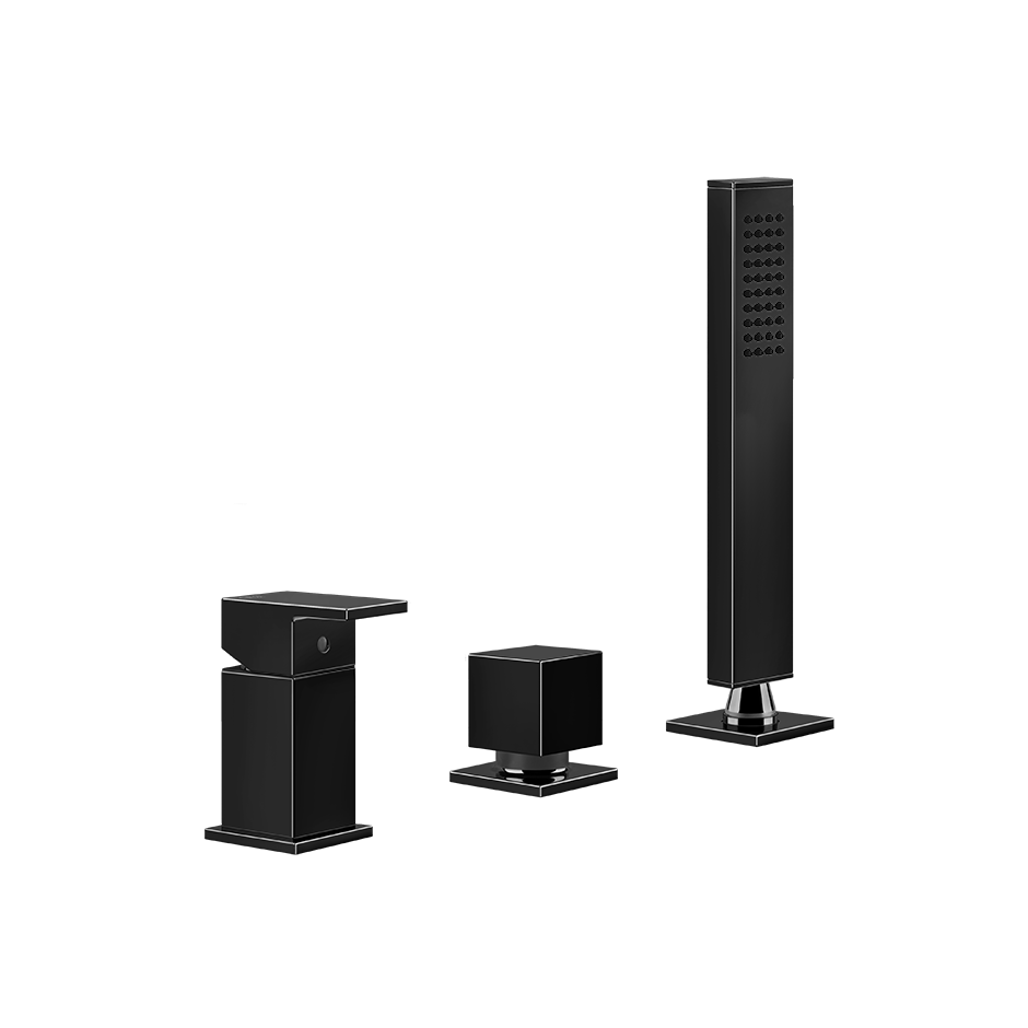 Rettangolo Three Hole Bath Mixer - 20043 Bathroom Accessories GESSI Black Metal PVD