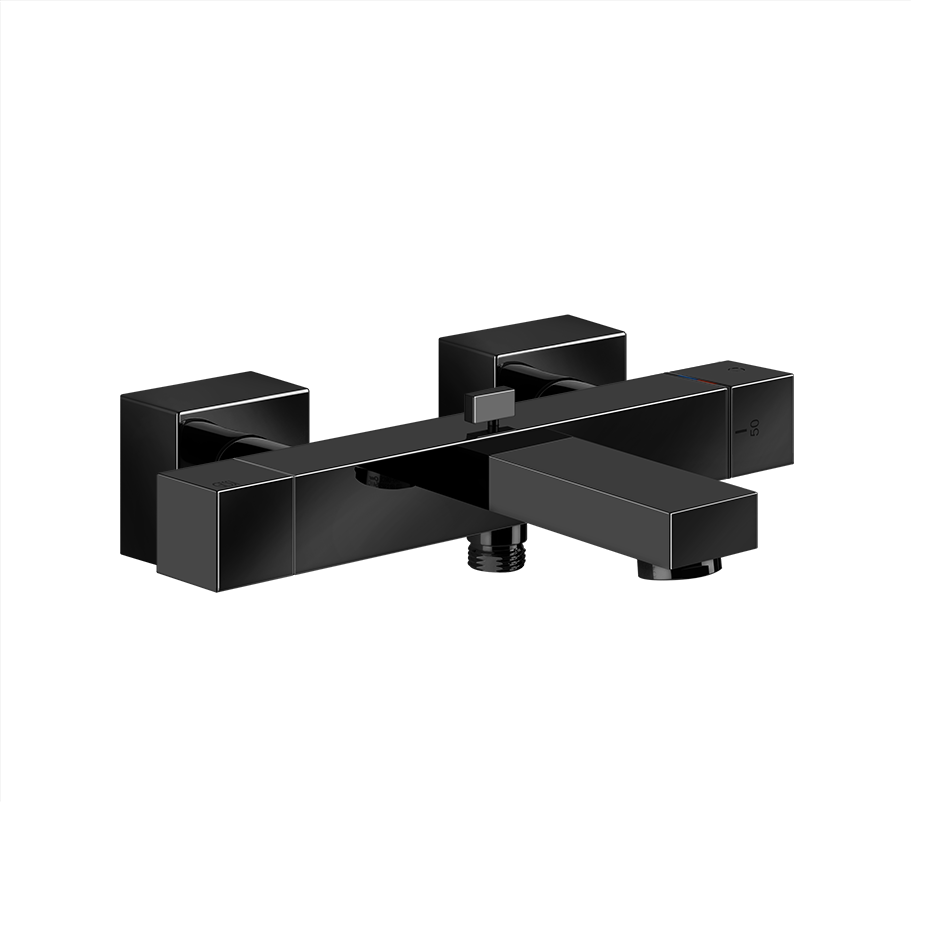 Rettangolo Bath Thermostatic Mixer - 20111 Bathroom Accessories GESSI Black Metal PVD