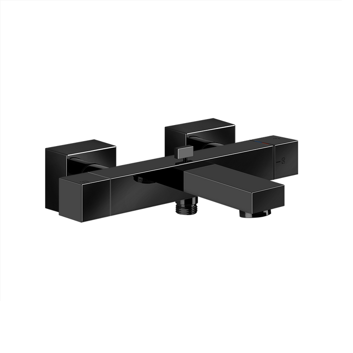 Rettangolo Bath Thermostatic Mixer - 20111 Bathroom Accessories GESSI Black Metal PVD