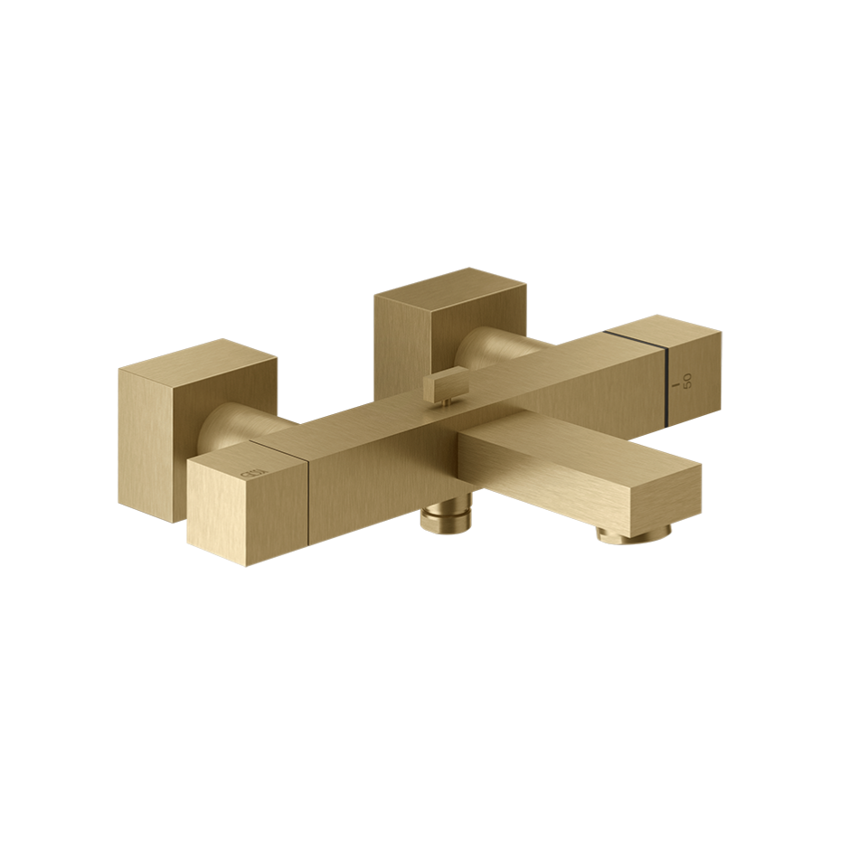Rettangolo Bath Thermostatic Mixer - 20111 Bathroom Accessories GESSI Warm Bronze Brushed PVD