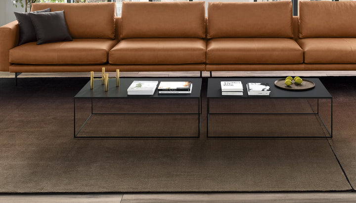 Thin Metal Rectangular Coffee Table End Table Calligaris