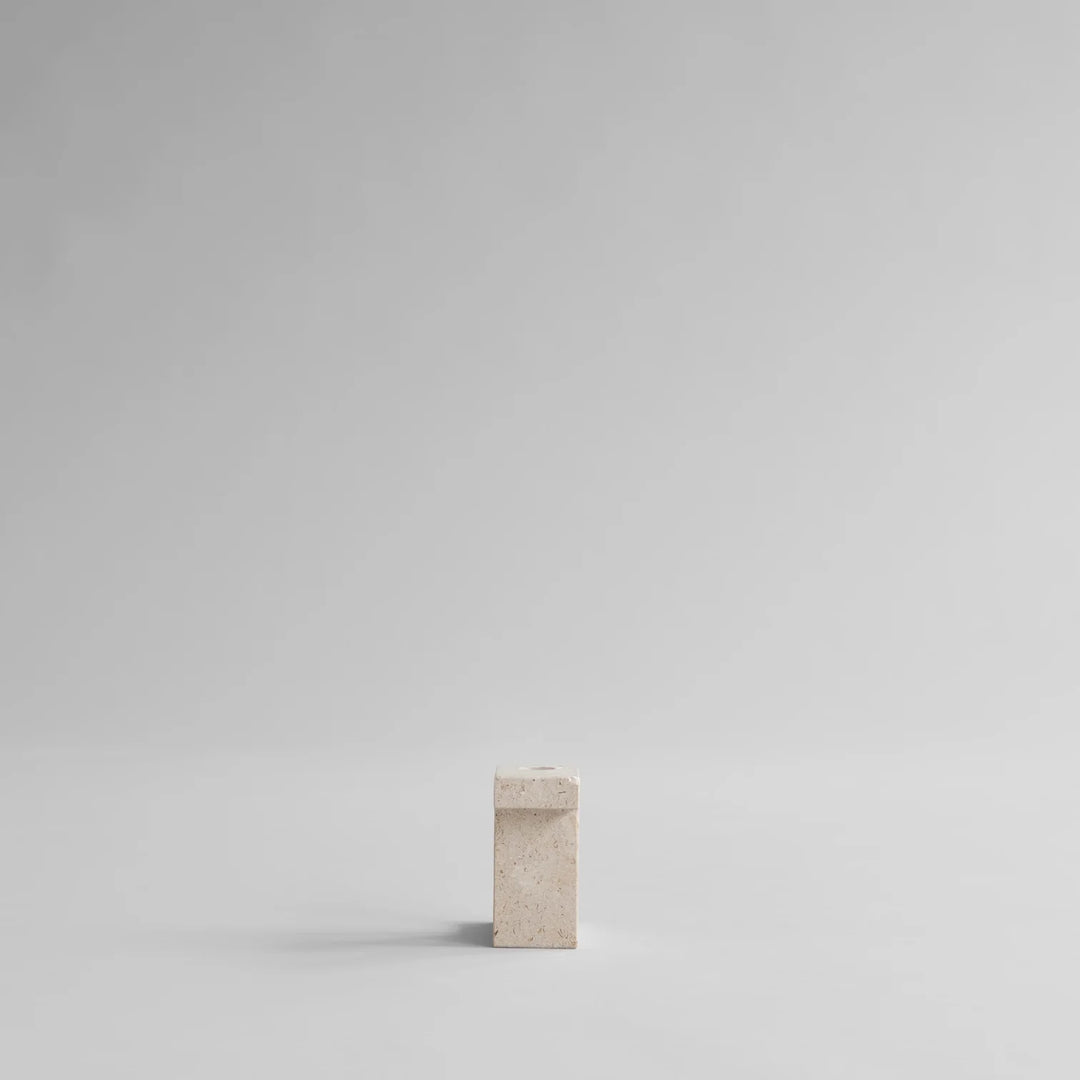 Brick Candle Holder, Tall - Limestone Vases 101 Copenhagen   