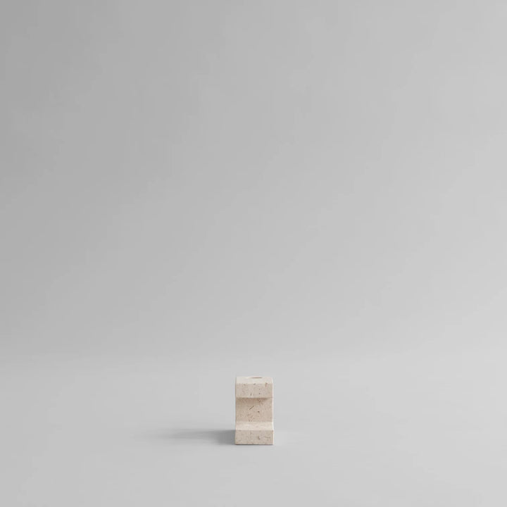 Brick Candle Holder, Low - Limestone Vases 101 Copenhagen   