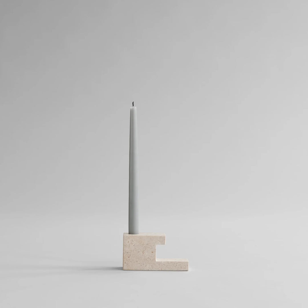 Brick Candle Holder, Low - Limestone Vases 101 Copenhagen   