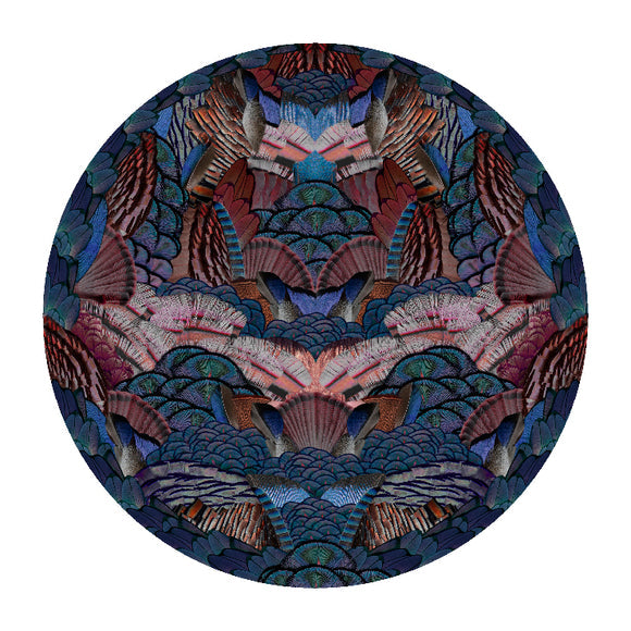 Calligraphy Bird Round Rug Rugs Moooi