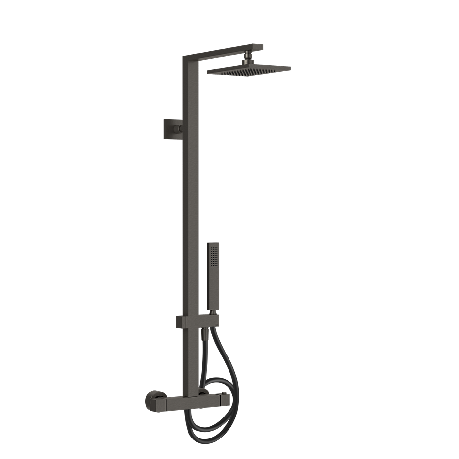 Rettangolo Wall Mounted Thermostatic Mixer - 23447 Showers GESSI Black Metal Brushed PVD