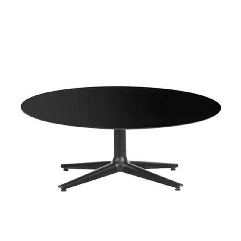 Multiplo Low Table Tables Kartell Black Glass - Indoor Round
