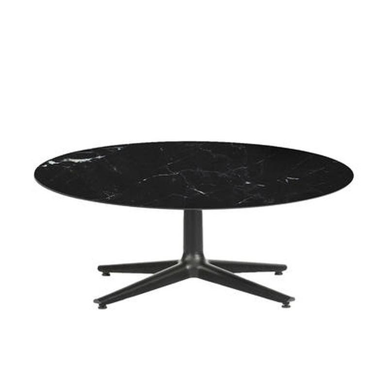 Multiplo Low Table Tables Kartell Black Stoneware Marble - Outdoor Round