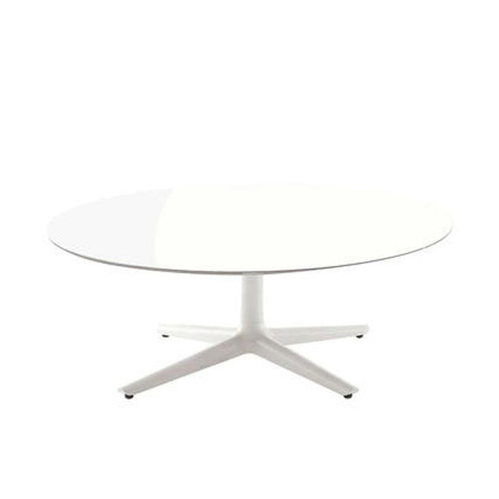 Multiplo Low Table Tables Kartell White Glass - Indoor Round