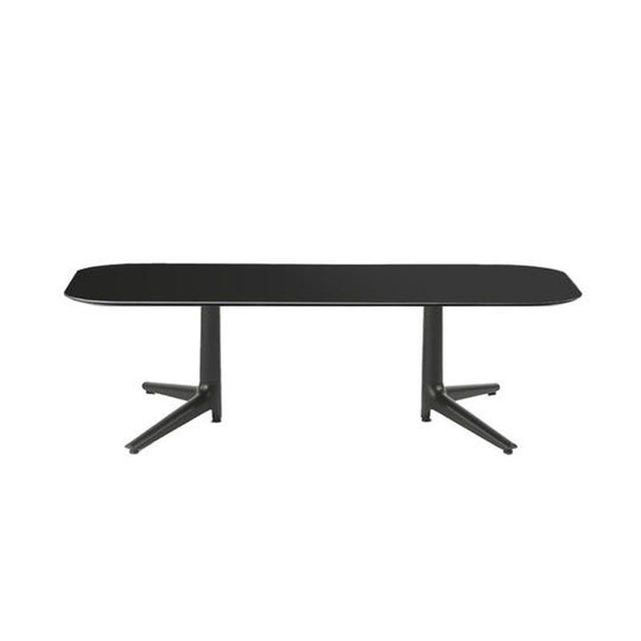 Multiplo Rectangular Coffee Table Tables Kartell Black Glass - Indoor